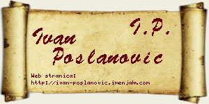 Ivan Poslanović vizit kartica